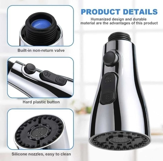 Clay Plus Faucet head Universal Kitchen Faucet 3-Function Pull Down Sink Sprayer Aerator Foam Flow Faucet