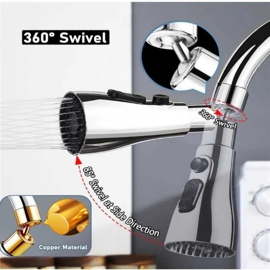 Clay Plus Faucet head Universal Kitchen Faucet 3-Function Pull Down Sink Sprayer Aerator Foam Flow Faucet