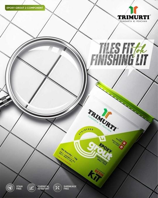 Trimurti 5 Kg Sparkling Golden Night Black Premium Stain-free Epoxy Grout 2 Component with Ultimate Protection for Floor & Wall Tiles - Stain Resistant, Waterproof, and Fortified with Hardener, Resin, and Filler Powder