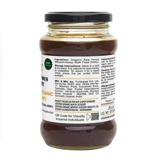 INDIGENOUS HONEY Raw Organic Honey NMR Tested Organic Certified Pure Natural Honey - 500 g