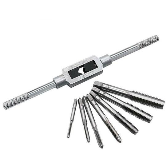 Nitya E-commerce 8PCS Metric Tap Set,Tap and tap Set,Hand Screw Thread Taps Set,Mini Metric Plug Tap Screw Tap Tapping tool M3 M4 M5 M6 M8 M10 M12