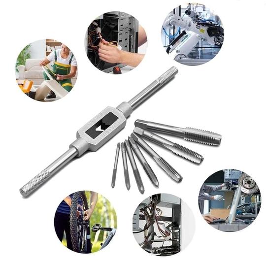 Nitya E-commerce 8PCS Metric Tap Set,Tap and tap Set,Hand Screw Thread Taps Set,Mini Metric Plug Tap Screw Tap Tapping tool M3 M4 M5 M6 M8 M10 M12