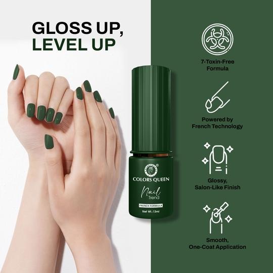 Colors Queen Nail Trend Glossy Nail Polish Long Lasting & Vibrant Nail Paint for Women (Exile, 13ml)
