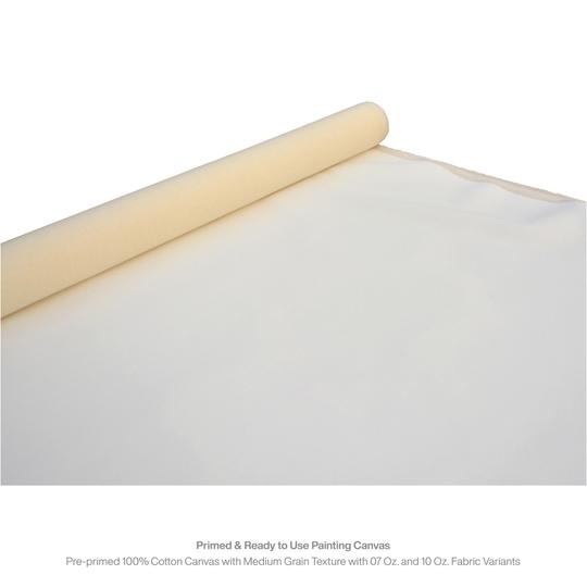 Pragati Systems 7 Oz. Medium Grain Primed Cotton Canvas Roll for Oil & Acrylic Painting, Canvas for Professional Painting Projects, White (60 Inch x 5 Meter)