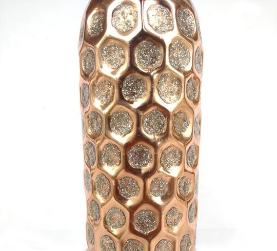 Rastogi Handicrafts Hammered Copper Hand Painted Water Bottle 950 ml