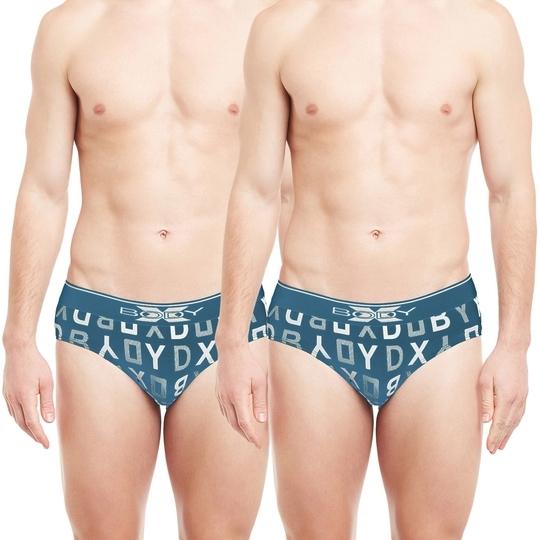 Bodyx Men's Cotton Printed Brief (Pack of 2) by Bodycare- BX04B-Navy-PRT-2PCS