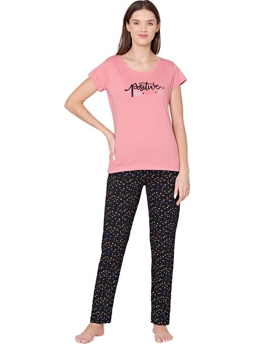 Bodycare Womens Combed Cotton Tshirt & Pyjama Set BSLS11016