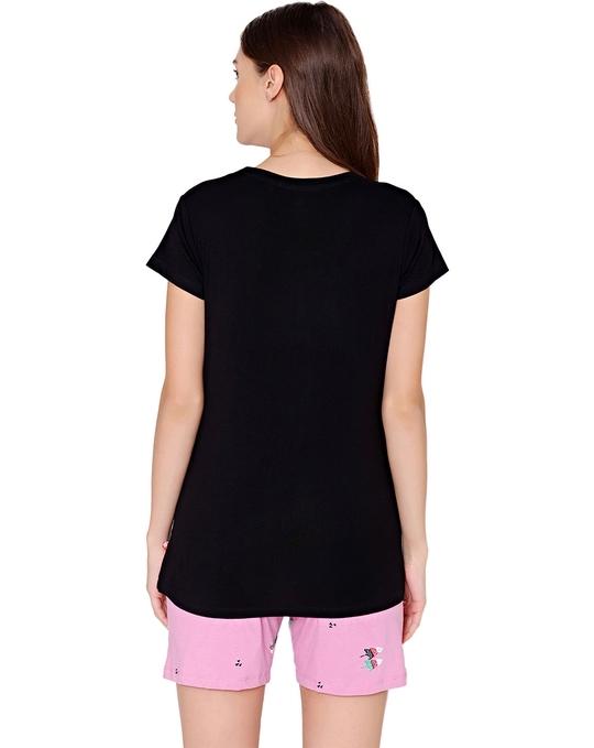 Bodycare Womens Modal Printed Night Suit Set of Tshirt & Shorts-BSSS17503
