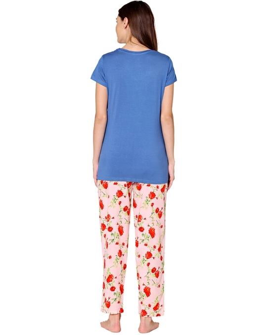 Bodycare Womens Modal Spandex Printed Tshirt & Pyjama Set BSLS14010