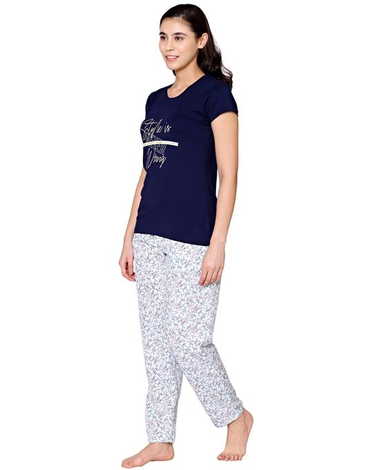 Bodycare Womens Modal Spandex Printed Tshirt & Pyjama Set BSLS15002