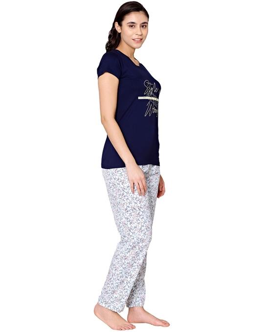 Bodycare Womens Modal Spandex Printed Tshirt & Pyjama Set BSLS15002