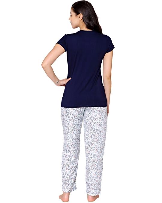 Bodycare Womens Modal Spandex Printed Tshirt & Pyjama Set BSLS15002
