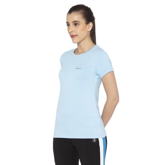 Bodyactive Women Round neck Half Sleeve Viscose T-shirt in Sky Blue colour - 1pcs - TS83-SKBLU