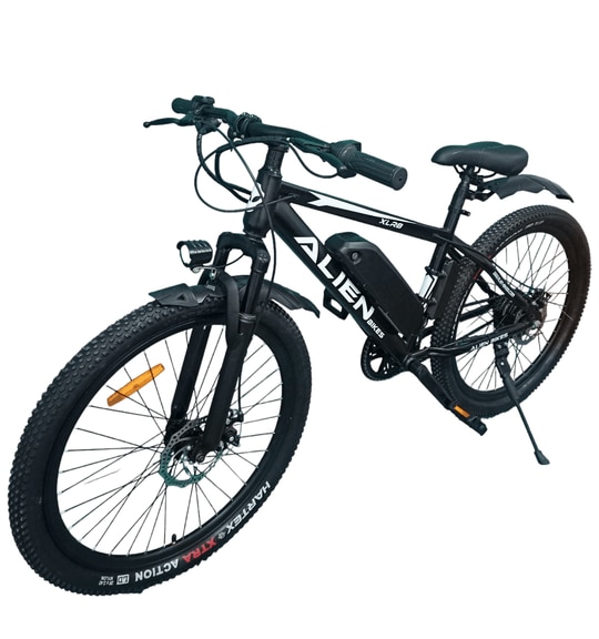 VERDANT MOTORS Alienbikes Electric Cycle with 26" Wheels,Front Suspension,Dual Disc Cut-Off Brakes, Up to 30 Km Range on PAS, Removable Battery, 250W BLDC Motor (Black) Unisex