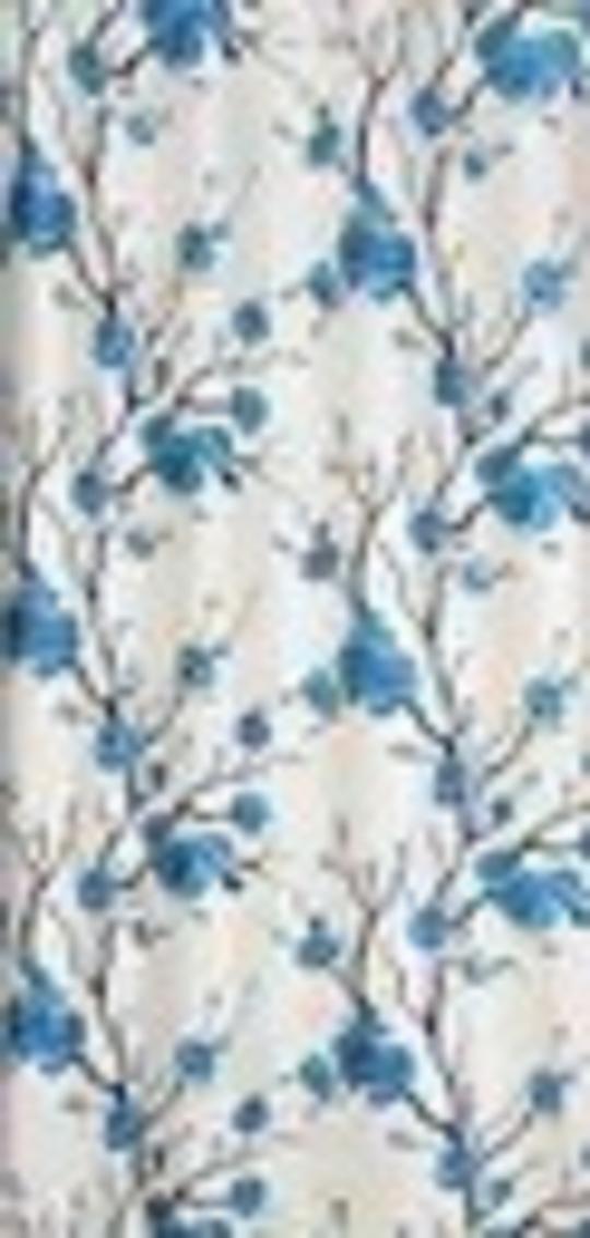 ADIMANAV 213.36 cm (7 ft) Door Polyester Semi Transparent Curtains Floral Aqua Blue Design 2 pack