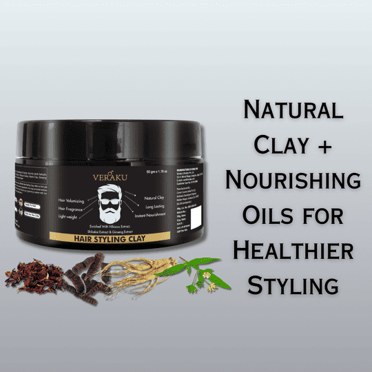 Veraku Hair Styling Clay| Long Lasting Strong Hold | Hair Volume & Natural Finish Hair Clay