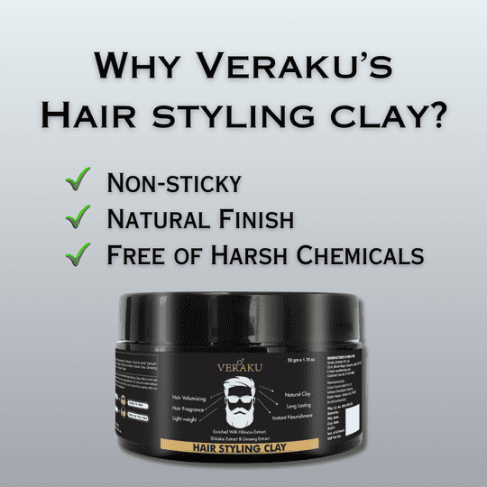 Veraku Hair Styling Clay| Long Lasting Strong Hold | Hair Volume & Natural Finish Hair Clay