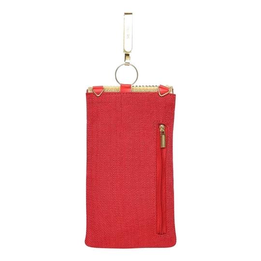 Aadhunik Libaas Red Canvas Mobile Phone Pouch Sling