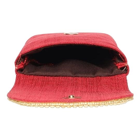 Aadhunik Libaas Red Canvas Mobile Phone Pouch Sling