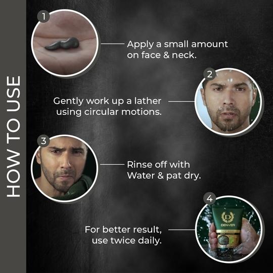 DENVER Deep Cleanse Facewash With Activated Charcoal and Mint Face Wash (100 g)