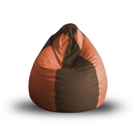 Style Homez Premium Leatherette Classic Bean Bag Size XL Brown Tan Color, Cover Only