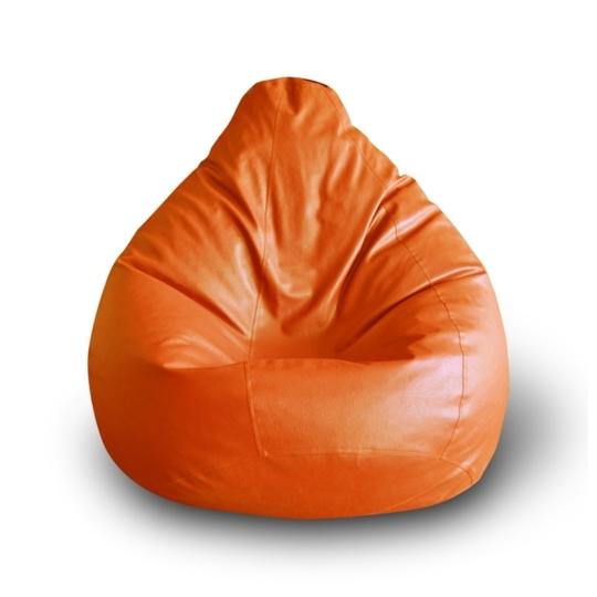 Style Homez Premium Leatherette Classic Bean Bag XXL Size Orange Color, Cover Only