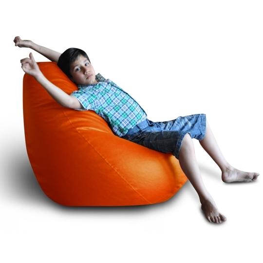 Style Homez Premium Leatherette Classic Bean Bag XXL Size Orange Color, Cover Only
