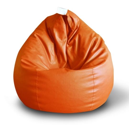 Style Homez Premium Leatherette Classic Bean Bag XXL Size Orange Color, Cover Only