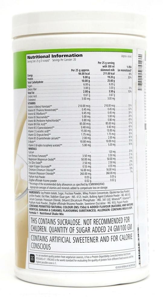 Herbalife Nutrition Formula 1 Nutrition shake Mango Protein Shake (500g, Mango)
