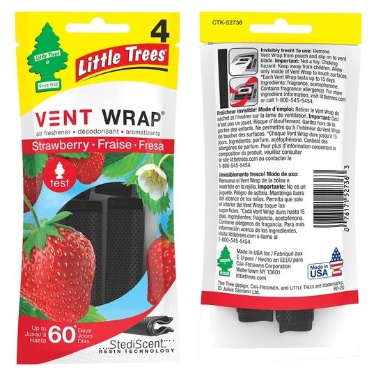 Little Trees Strawberry Vent Wrap  Air Freshner