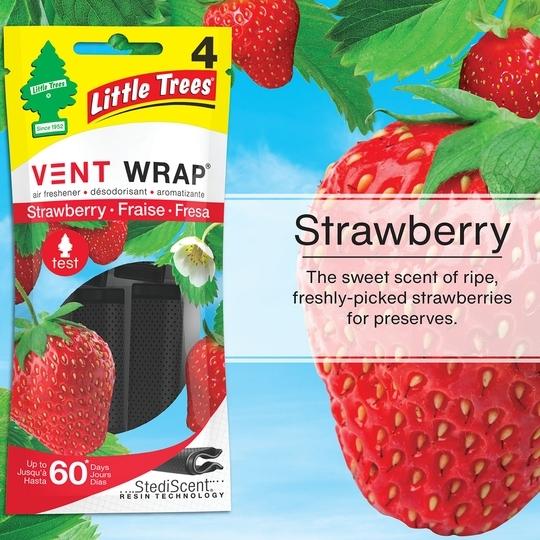 Little Trees Strawberry Vent Wrap  Air Freshner
