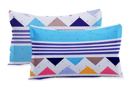NEELA COTTON MILLS (P) LTD. Rich Cotton Double Bedsheet with 2 Pillow Covers | Multi color | Geometric Print | 120 GSM Soft & Breathable Fabric