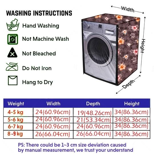 Nitasha outdoor and indoor with front clear washing machine cover for  Godrej 6 kg WF Eon 600 PAE Front Load (Print No:- nit13clr/Waterproof-dustproof)