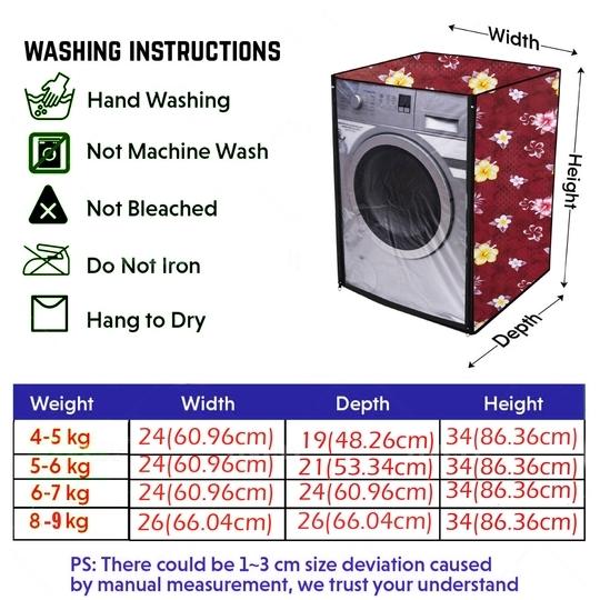 Nitasha outdoor and indoor with front clear washing machine cover for  Front Load Bosch WAK20065IN Series 4 6.5 Kg (Print No:- nit25clr/Waterproof-dustproof)