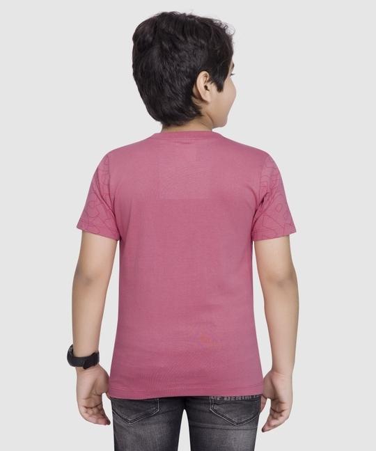 Little Funky Pure Cotton Round neck Hlaf sleeve Graphic Printed Bio wash Tshirt for Boys