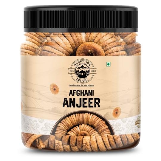Nudrytion Delight Premium Afghan Dry Figs (Anjeer) - 500g, Soft, Naturally Sweet & Extra Fleshy | No Added Sugar | High Fibre, Calcium & Iron | anjeer Dry Fruit