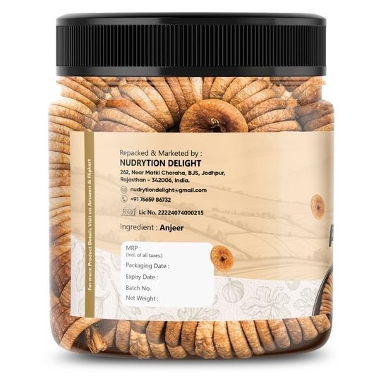 Nudrytion Delight Premium Afghan Dry Figs (Anjeer) - 500g, Soft, Naturally Sweet & Extra Fleshy | No Added Sugar | High Fibre, Calcium & Iron | anjeer Dry Fruit