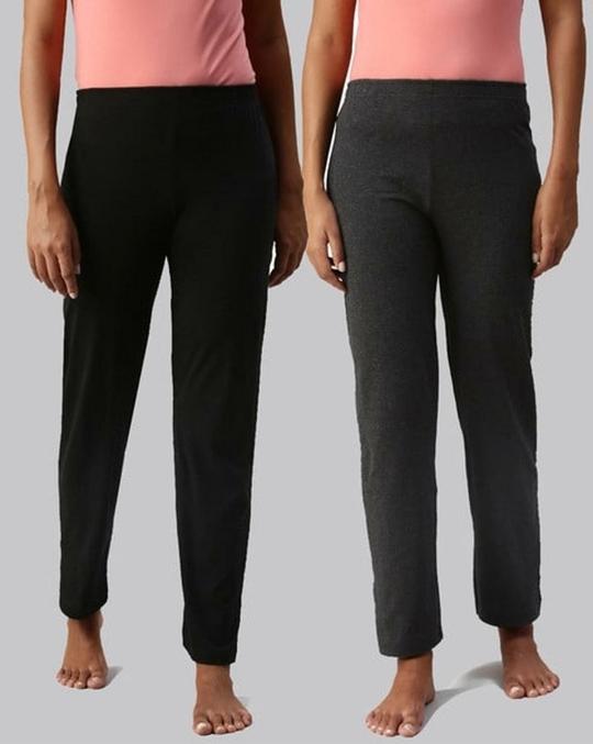 NOTYET BY US Women Black,Grey Solid Pyjamas (36)