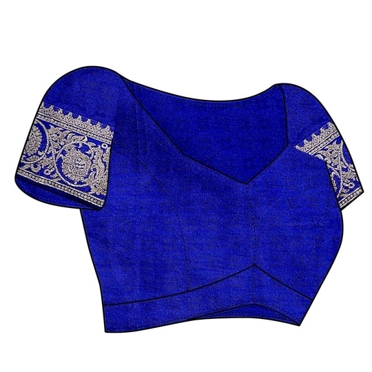 Sidhidata Women's Banarasi Jacquard Silk Saree With Unstitched Blouse Piece (Silk Kasturi) Royal Blue