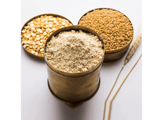 OKHLI MUSAL BRAND Chana Sattu Protein-rich flour/High-fiber flour Sattu|Chana Sattu-Low glycemic index flour|Roasted Bengal gram flour-Cooling summer drink/Traditional Indian beverage-5960g(pac 2x 2980g)