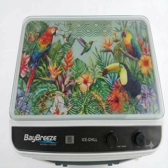 BayBreeze Icechill with Glass Top Air Cooler, 85 L Water Tank, 18-Inch Fan, Honeycomb Cooling Pads, 300 Sq Ft Cooling Area