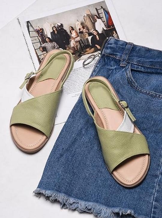 BIG.JD Women's Open-Toe flat Sandals Slip-On Sandal for women and girl