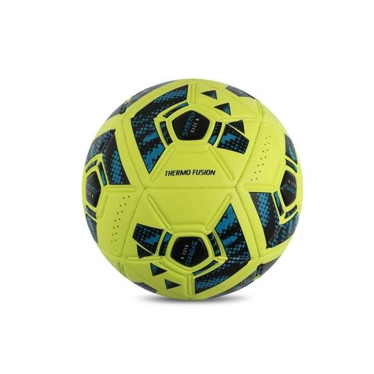 VECTOR X Synergy Soccer Ball Termo Fusion PU Embossed Football For Training and Match (Blue-Green) Size-5