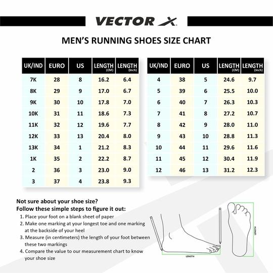 Vector X RS-THUNDER Sports Running Shoes For Men (Grey/Orange)