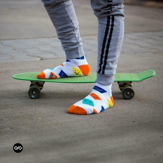 Dynamocks Unisex White  Calf Socks