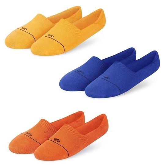Dynamocks Men and Women Combed Cotton Invisibles Loafer Socks with Anti-Slip Silicon (Combo Pack of 3 Pairs;