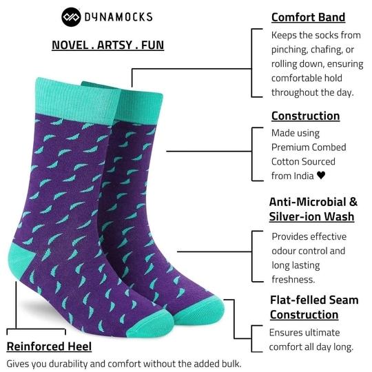 Dynamocks Unisex Multicolor Prints  Calf Socks