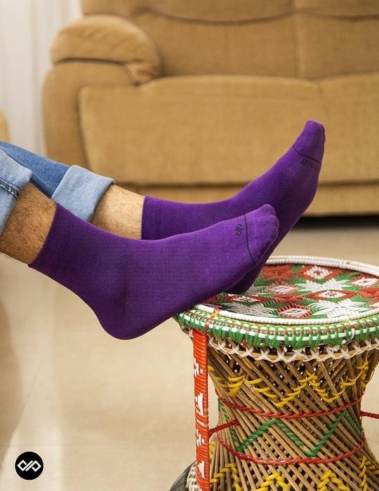 Dynamocks Unisex Purple  Athletic Socks
