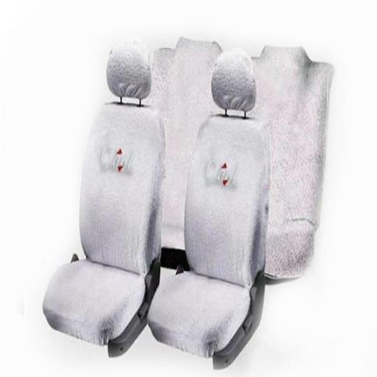 Dressrosa White Cotton Car Seat Cover for Maruti Zen (Pack of 4)