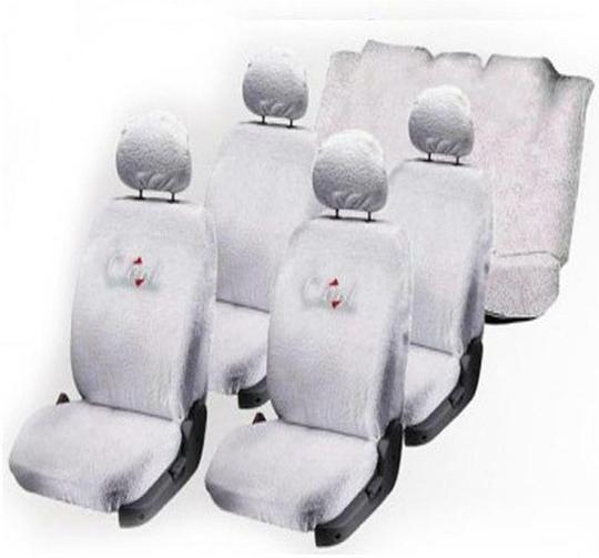 Dressrosa White Cotton Car Seat Cover for Maruti Zen (Pack of 4)